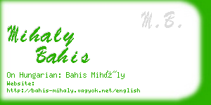 mihaly bahis business card